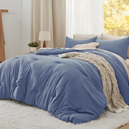 Vista 37 de Bedsure Juego edredón suave prelavado individual/individual XL, 365 días, cálido relleno alternativo GentleSoft™, 1 edredón ligero:68x88 pulgadas