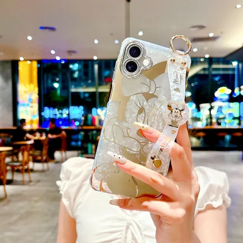 Vista 4 de Funda para Galaxy A07 con soporte para muñeca, ultra delgada, patrón de animales IMD a prueba de golpes, protección para Samsung Galaxy A07 4G