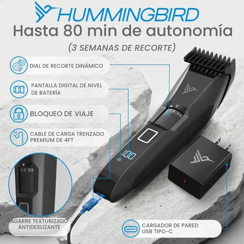Vista 5 de HUMMINGBIRD MK14 BeardMaster - Cortadora de barba prémium para hombres, esfera de precisión, 20 ajustes de longitud ajustable, hoja en T de acero