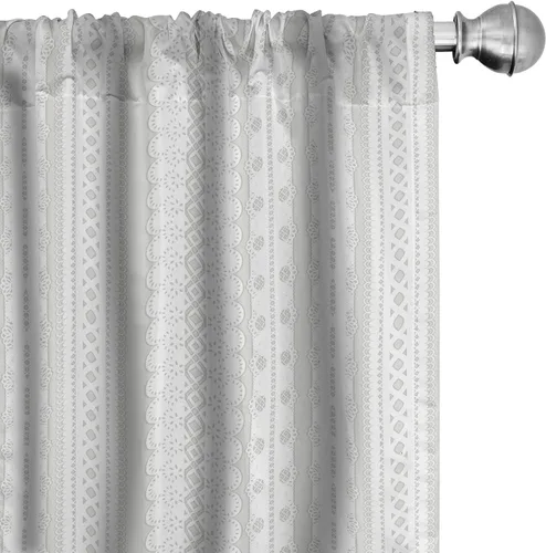 Vista 31 de Lunarable Cortinas para ventana para mascotas, divertidos personajes de gatos, estilo artístico, gatitos juguetones, animales peludos, decoración