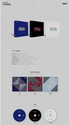 Vista 2 de BIGHIT Ent. ENHYPEN - Borde: Carnival (2º Mini álbum) álbum+Juego de tarjetas de fotos extra (UP+Hype+Down ver. Set)