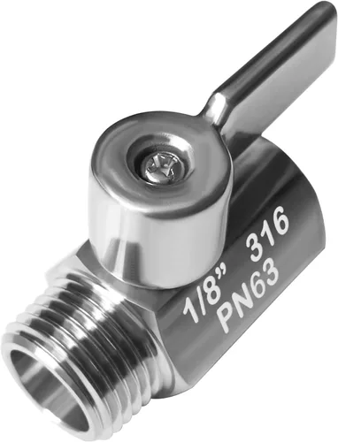 Vista 11 de Beduan Mini válvula de bola de acero inoxidable (316) 1" NPT macho x NPT hembra mini válvula de cierre de bola