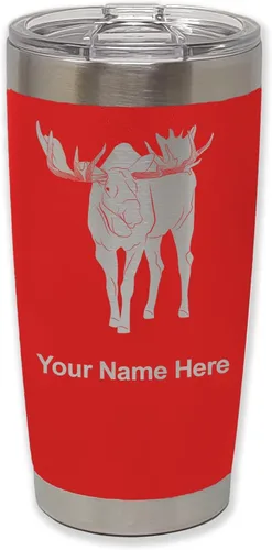 Vista 27 de LaserGram Vaso aislado al vacío de 20 onzas, alce, grabado personalizado incluido (negro)