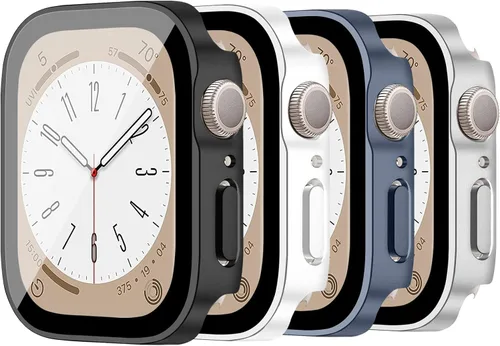 Vista 21 de Protección de Pantalla EIHAIHIS para Apple Watch Funda Serie 11 10 9 SE 8 7 6 5 4 40mm 44mm 41mm 45mm 42mm 46mm Vidrio Templado Impermeable PC