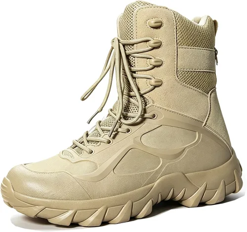 Vista 12 de Botas de nieve tácticas para hombre, botas tácticas altas con Negro