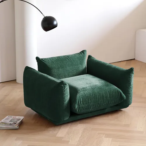 Vista 19 de WJShome - Sofá seccional modular, sofá de chenilla de 264 cm de lana minimalista, sofá convertible de 3 plazas, sofá de sala de estar ancho
