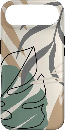 Vista 27 de Funda abstracta minimalista exótica para iPhone 16 Tropical Botanical Beige Brown