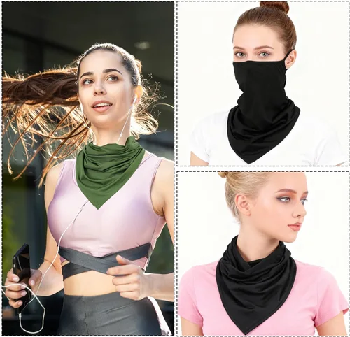 Vista 4 de 2 unidades de polaina para el cuello con bucles para las orejas, pasamontañas elásticos, antideslizantes, para el cuello, bandana con cintas