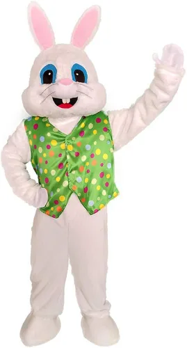 Vista 2 de Easter Bunny Costume Rabbit Mascot Adult Size Halloween Party Dress