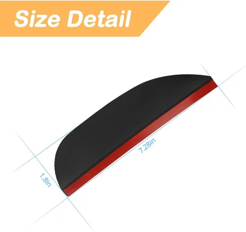 Vista 2 de Osilly 2 piezas de protector de visera de lluvia para espejo retrovisor de automóvil, cubierta de cejas de lluvia para espejo lateral, PVC Negro