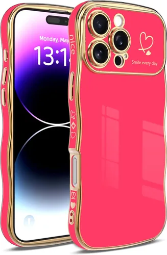 Vista 14 de IAIYOXI Funda para iPhone 11 para mujeres y niñas, bonito diseño ondulado con forma rizada, patrón de corazón, protección de cámara elevada, chapado