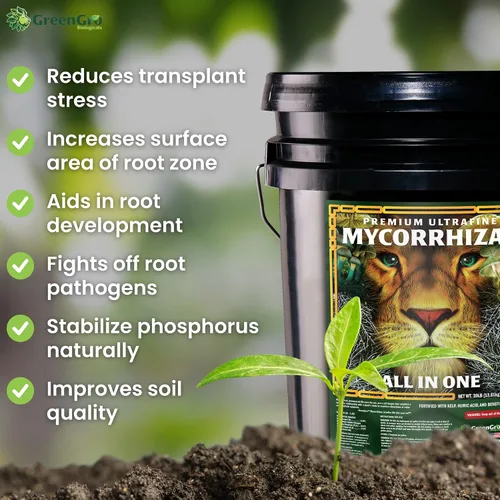 Vista 3 de GreenGro Premium Ultrafine Myco - Inoculante micorrícico y potenciador de raíces soluble en agua de cepas superiores, mejora la absorción