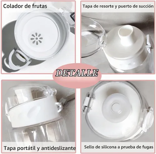 Vista 5 de Botellas de agua personalizadas, botella de agua de plástico personalizada con mango para nombre, botella de agua deportiva a prueba de fugas