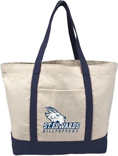 Vista 13 de Campus Lab Bolsa de lona con logotipo primario colegiado con bolsillo externo, bolsa de hombro reutilizable para ir de compras, playa Águilas A&m