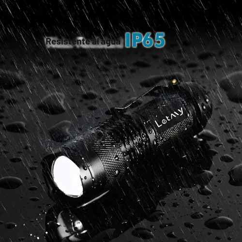 Vista 4 de LETMY Linterna táctica, linternas LED mini súper brillantes con clip para cinturón, con zoom, 3 modos, impermeable - Mejor linterna EDC para regalo