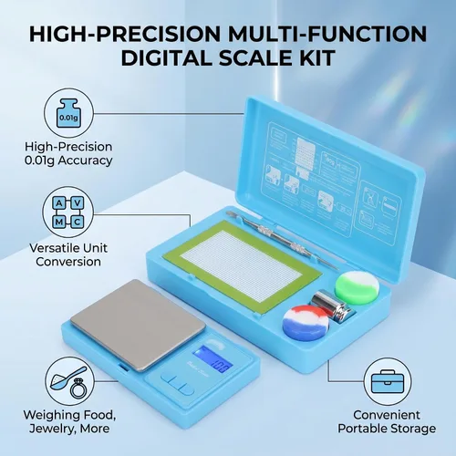 Vista 2 de Báscula digital de cocina, báscula digital de bolsillo, báscula multifuncional, escala electrónica de 0.00 oz a 17.64 oz con conversión de 7
