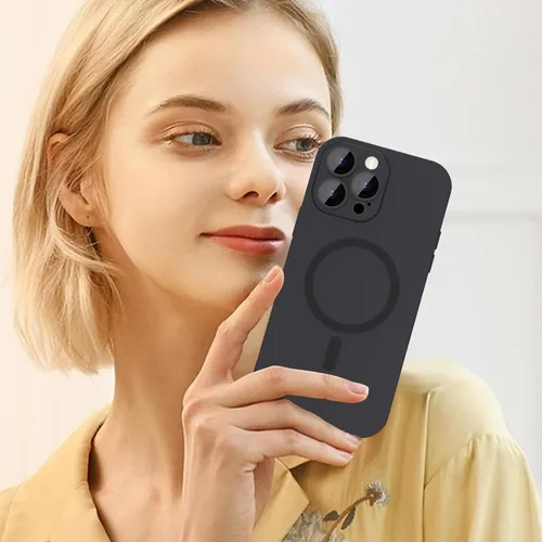 Vista 7 de Funda magnética ankofave para iPhone 14 Pro Max, funda para teléfono para mujeres, diseño mate de lujo suave con lustre metálico y protector