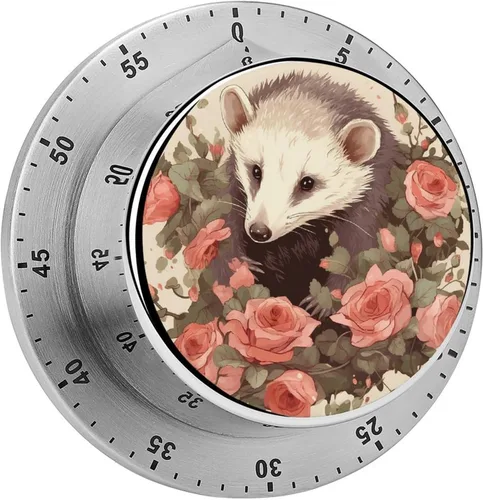 Vista 9 de African Woman Kitchen Timer 60 Minute Visual Wind Up Timer Indoor Mechanical Timers with Magnetic Base Stainless Steel Timers for Home Cooking Time