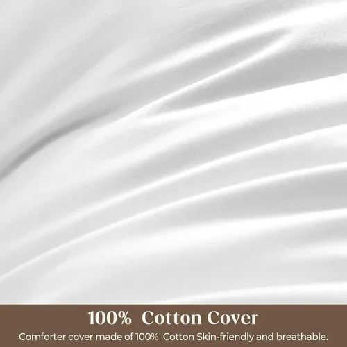 Vista 4 de Bafode - Almohadas de plumón de ganso, almohadas de cama suaves tamaño Queen, juego de 2, carcasa de 100% algodón suave, almohadas de hotel