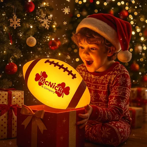 Vista 4 de MCNICK & COMPANY Balón de fútbol que brilla en la oscuridad, bola LED ultra brillante con bomba y batería de larga duración, regalo divertido