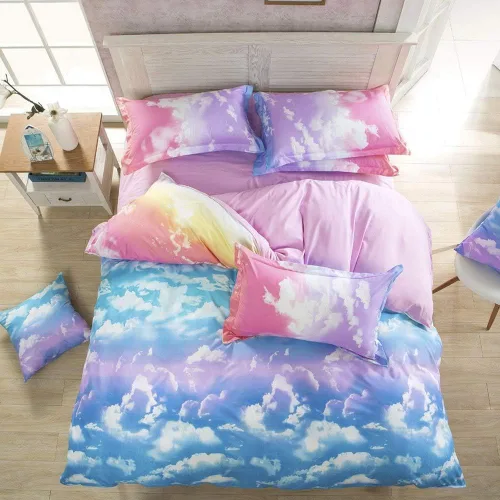 Vista 13 de Feelyou juego de funda de edredón y fundas de almohada de microfibra de poliéster suave para niños y niñas, diseño de mariposas, piñas, ciervos