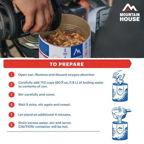 Vista 5 de Mountain House Lasaña de res y alimentos liofilizados para acampar, 9 porciones, vida útil de 30 años