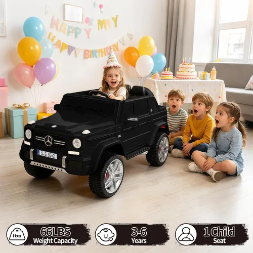 Vista 7 de Mercedes-Benz Licensed Maybach G650 12V Electric Kid Ride on Car Toy, Black