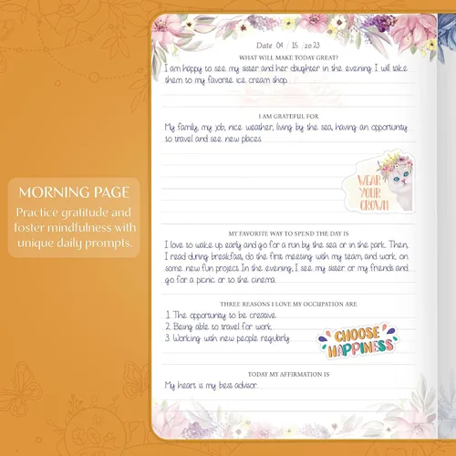 Vista 2 de Legend - Diario de gratitud – Diario diario para la positividad y la felicidad – Cuaderno de agradecimiento para escribir – Diario de afirmación