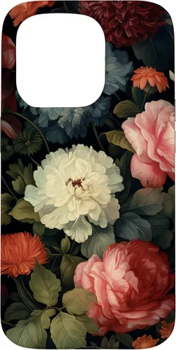 Vista 14 de Vintage Dark Flower Pattern Moody Floral Case for iPhone 16