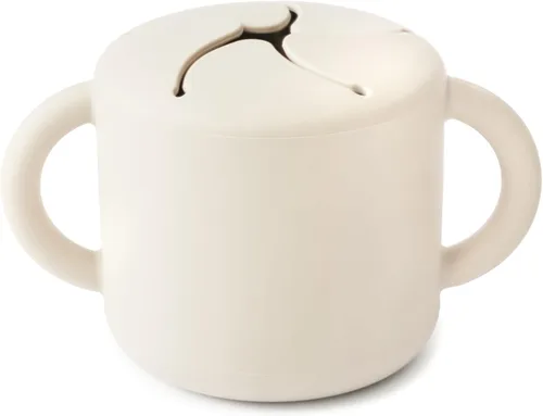 Vista 24 de mushie - Taza para merienda de silicona Contenedor de alimentos a prueba de derrames para niños pequeños y bebés (Abejas)