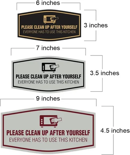 Vista 7 de Signs ByLITA Fancy Please Clean Up After Yourself Everyone Has To Use This Kitchen Sign (Negro) - Pequeño