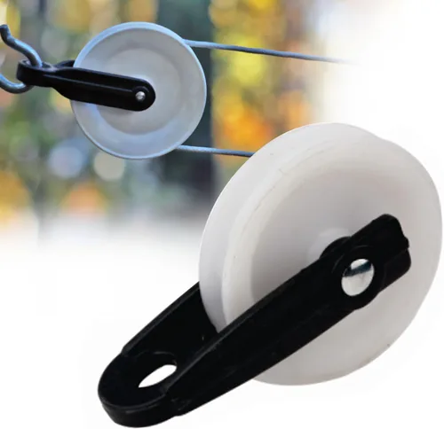 Vista 8 de 2 poleas de nailon para tendedero, kit de polea de cuerda para exteriores para líneas de secado 2 Inch Wire Rope Pulley Kit,Smooth Rolling Wheel