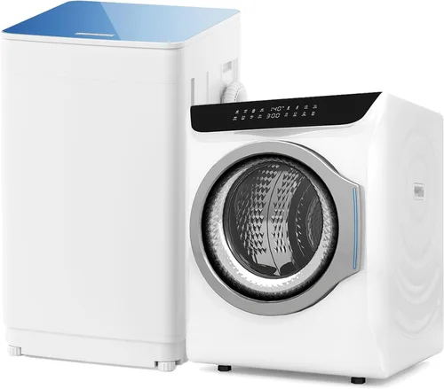 Vista 12 de Auertech Juego combinado de lavadora y secadora portátil, lavadora totalmente automática de 18 libras con bañera interior de acero inoxidable