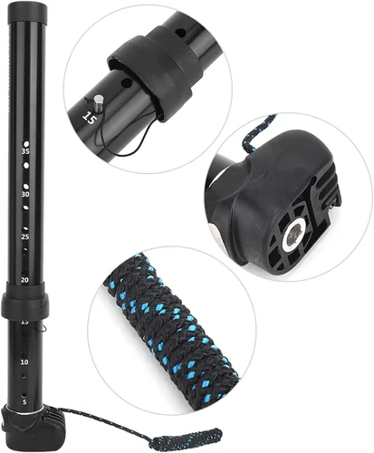 Vista 2 de Barra de extensión de mástil de windsurf de aleación de aluminio, accesorio de varilla de extensión de mástil de windsurf negro con adaptador