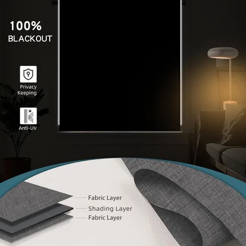 Vista 2 de Persiana Enrollable Motorizada, 100% Persianas Eléctricas con Motor Homekit, Funciona con Alexa, Google Home, Control Remoto, Persianas Eléctricas