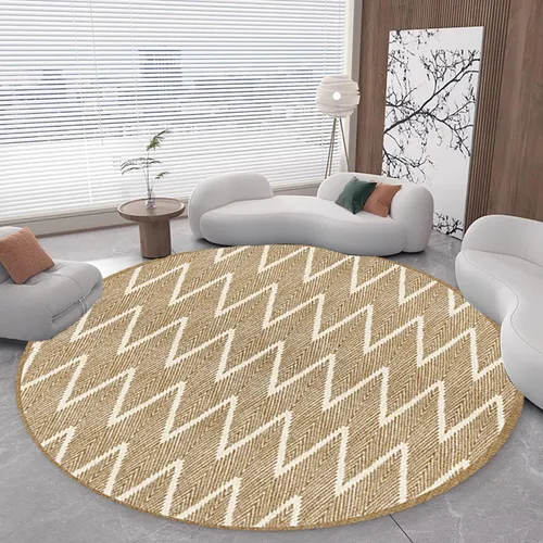 Vista 13 de 3D Optical Illusion Abstract Round Rug 70s Retro Pop Art Deco Large Rugs for Living Room Bedroom Classroom Red Brown Washable Low Pile Carpet