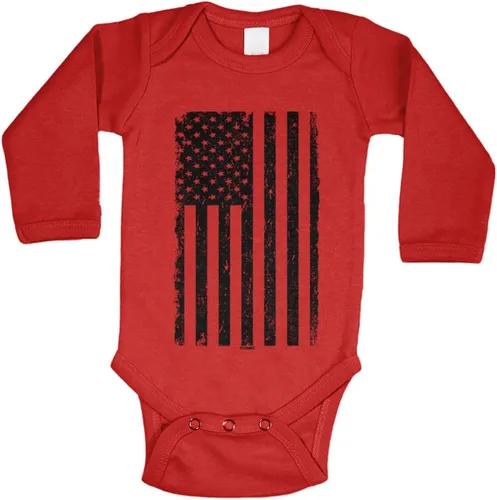 Vista 26 de Tcombo Bandera americana negra envejecida - Body de Estados Unidos Negro - Lámina dorada