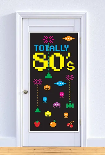 Vista 4 de Totally 80's - Cubierta de puerta para fiesta, accesorio (1 unidad) (1/paquete)