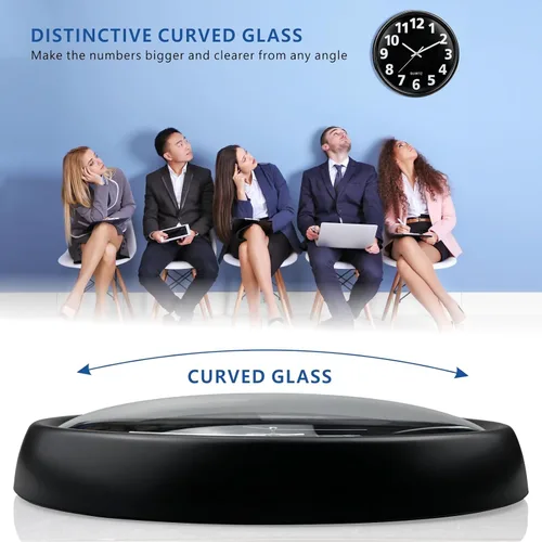 Vista 3 de Plumeet - Reloj de pared de 12 pulgadas, relojes de pared silenciosos, funciona con pilas, de cuarzo sin tictac, estilo moderno, adecuado