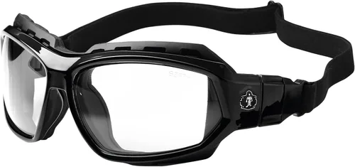 Vista 8 de Ergodyne Skullerz LOKI - Spogles de seguridad convertibles, incluye junta de espuma y correa para convertir en gafas, ANSI z87.1
