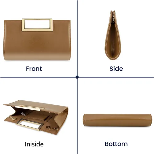 Vista 7 de Gets Bolso de mano para mujer, de piel sintética, bolso de noche para formal, boda, fiesta, bolso cruzado pequeño con cadena