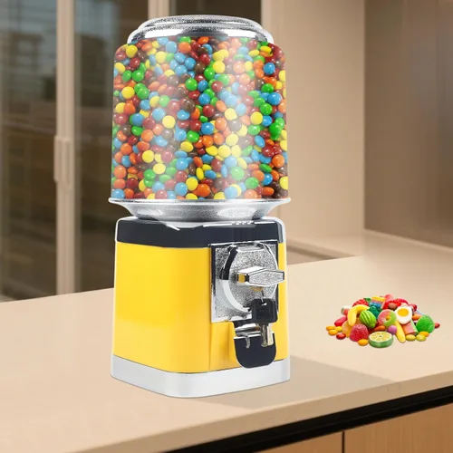 Vista 9 de Máquina expendedora de chicles y caramelos, máquina dispensadora de dulces comercial, máquina automática de chicles y caramelos de goma de mascar