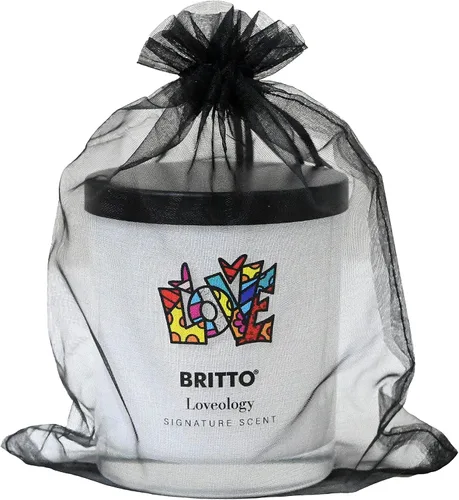 Vista 2 de Britto Romero - Vela grande con aroma Loveology – Vela clásica de verano de una sola mecha de 12 onzas con más de 110 horas de tiempo de combustión