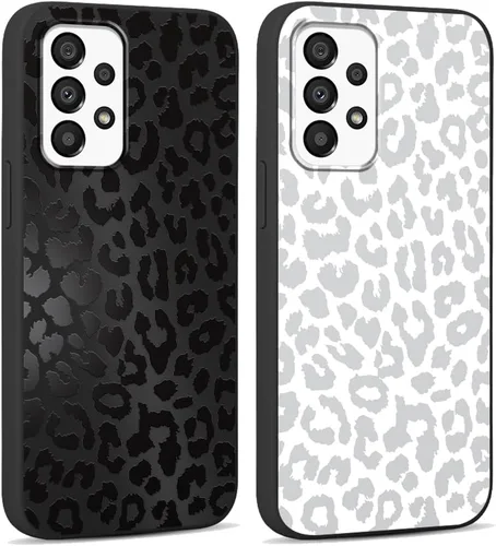 Vista 51 de Pack de 2 fundas con estampado de guepardo para Samsung Galaxy A03s 4G de 6.5", fundas de diseño de patrón de leopardo de lujo, de silicona suave