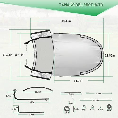 Vista 7 de LP68122 LP51702 - Toldo para cortacésped para tractores de césped John Deere serie 100/D100/E100/L100/LA100/S100/S200