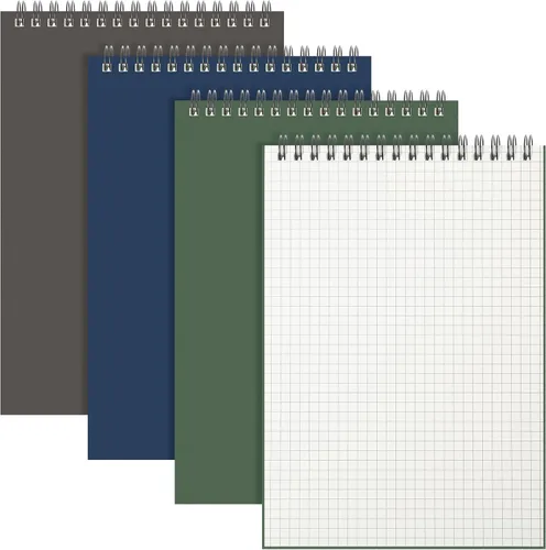 Vista 10 de Engrowtic Paquete de 1 bloc de notas en espiral de papel cuadriculado A5, bloc de notas encuadernado con alambre, bloc de notas de cuadrícula