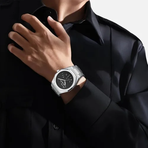 Vista 3 de FANMIS Reloj de pulsera de hombre de acero inoxidable analógico de moda con bisel octogonal minimalista con esfera humorística - Reloj impermeable