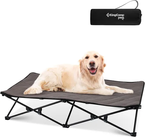 Vista 12 de KingCamp Cama elevada para perros pequeños, cama de mascotas elevada y de enfriamiento para exteriores con malla transpirable lavable y pies
