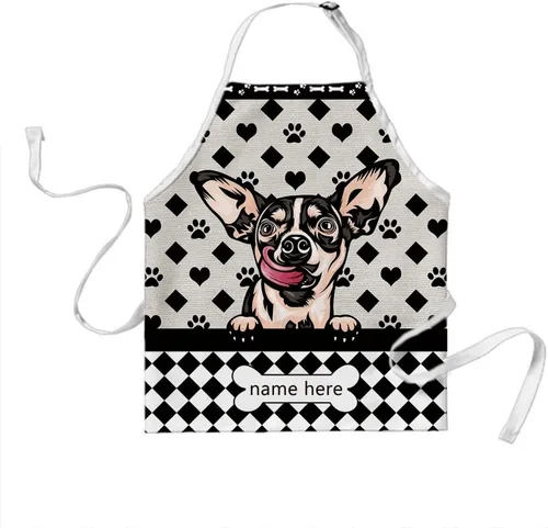 Vista 21 de Delantal lindo de lunares de perro personalizado Peeking Dog Boxer, Boxer-2