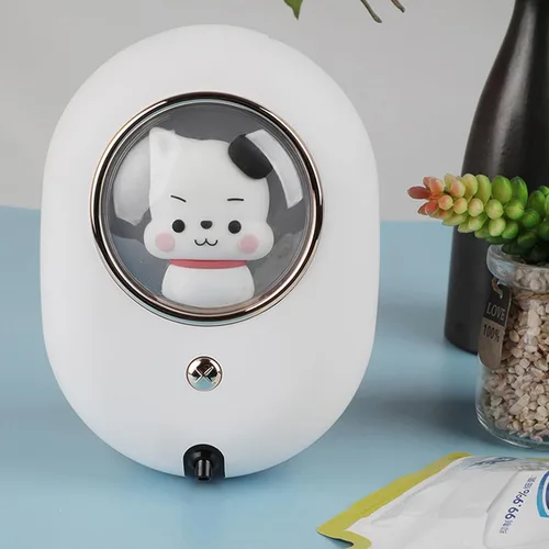 Vista 3 de Dispensador de jabón de manos, dispensador automático de jabón de manos para niños, recargable, montaje en pared, dispensador de espuma sin contacto